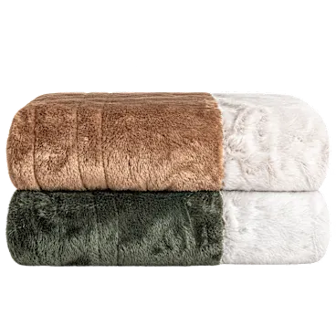 Bombay Faux Fur Reversible Heated Throw