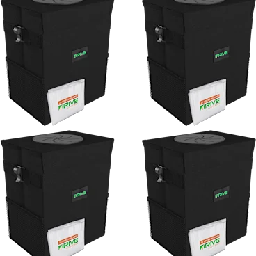 4-Pack: Drive Auto Collapsible Car Trash Can + 80 Bags