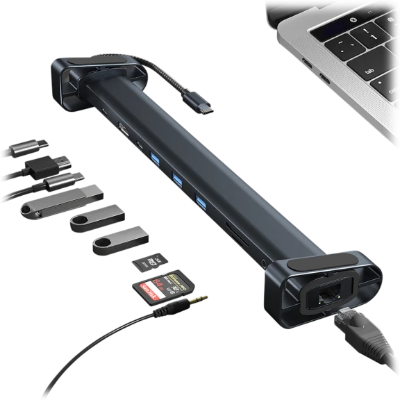 Ethos 10-in-1 USB C Hub New Type-C Expansion Adapter