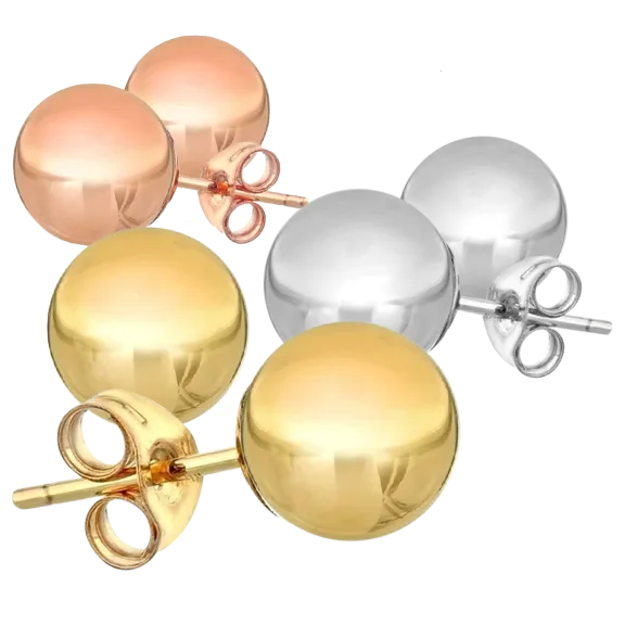 A&M 14K Gold Ball Stud Earrings