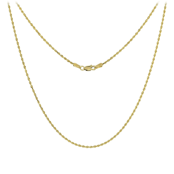 Pori Jewelers 10K Gold 1.5MM Diamond Cut Rope Chain Necklace