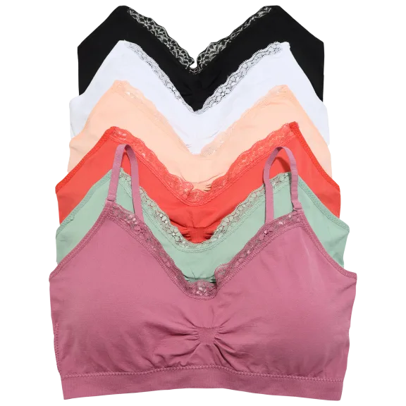 6-Pack: Angelina Seamless Bralette with Convertible Straps