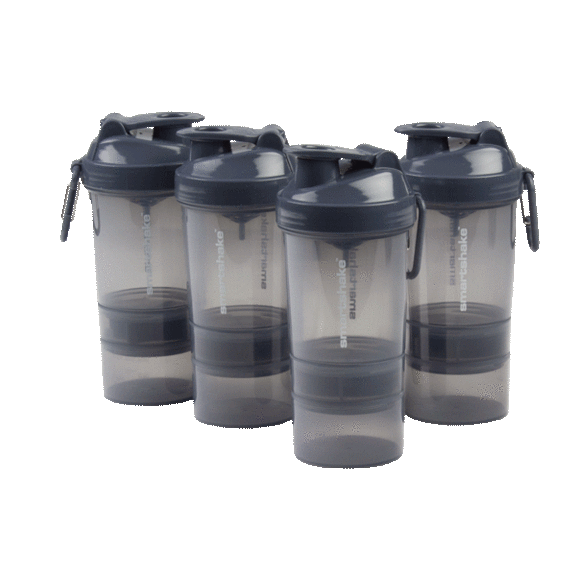 4-Pack: SmartShake Original2Go Bottles with Storage