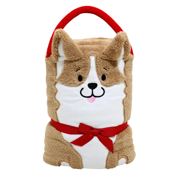 Snowpinions Plush Corgi Throw