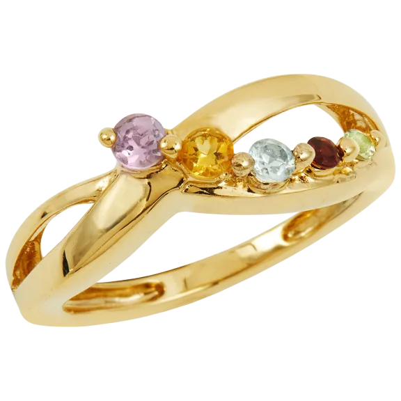 Savvy Cie 18K Genuine Semi-Precious Journey Life Ring