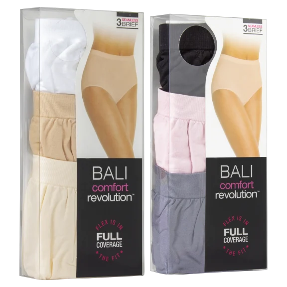 6-Pack: Bali Comfort Revolution Seamless Microfiber Full Coverage Briefs
