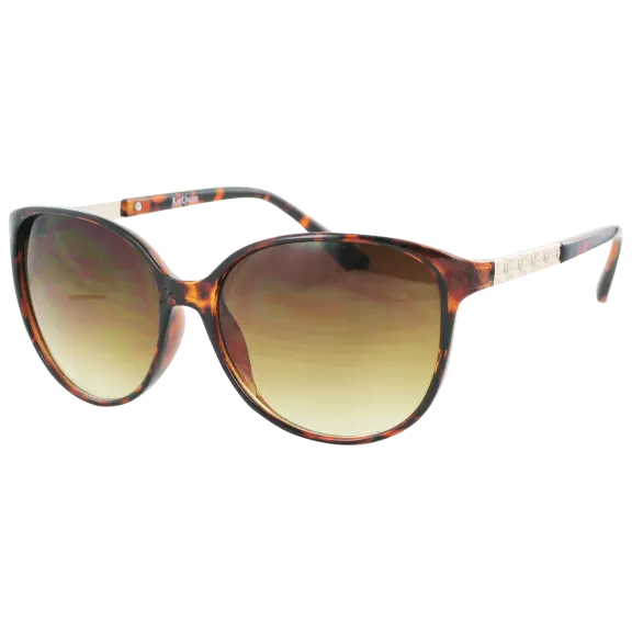 Kay Unger Tortoise Modified Wayfarer Frames With Gradient Brown Lenses