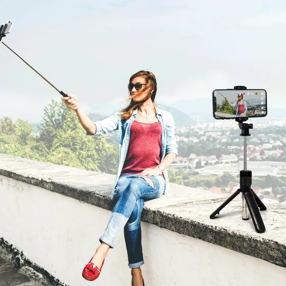 Aduro U-Stream Mini Selfie Stick Tripod with Bluetooth Remote
