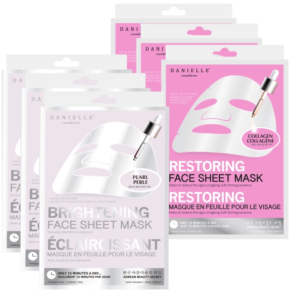 6-Pack of Collagen Restoring & Pearl Illuminating Sheet Masks