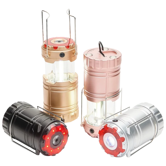 4-Pack: SecureBrite Pop-Up Lanterns with Emergency Lights