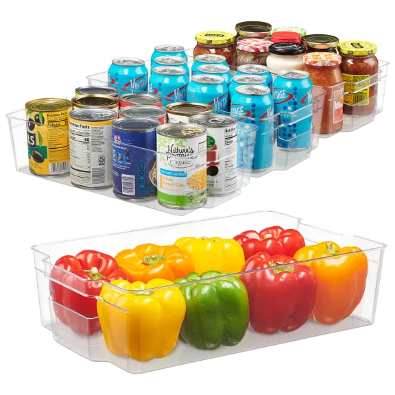 Cheer Collection 4-Piece Space Saving Fridge & Pantry Organizer Bins