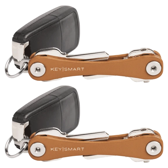2-Pack: KeySmart Leather Tan Key Holders