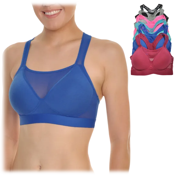 6-Pack: Angelina Wireless Cotton Full-Coverage Modesty Bras