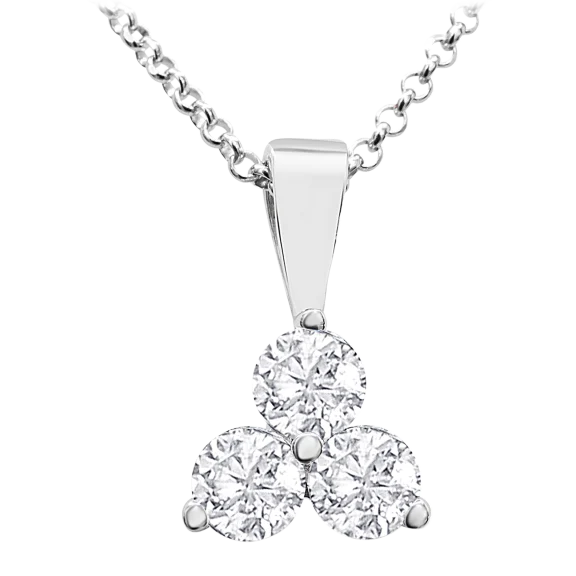 1 Carat TW Moissanite Triangle Necklace in Sterling Silver (18")