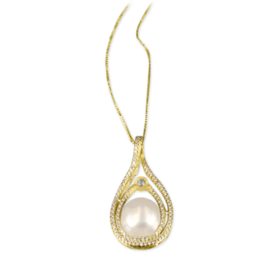ROYAL FALLS COLLECTION Diamond Encrusted Bliss Pearl Pendant