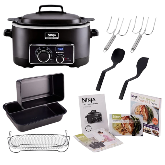 Ninja 3-in-1 Cooking System with Cookbook and Accessories