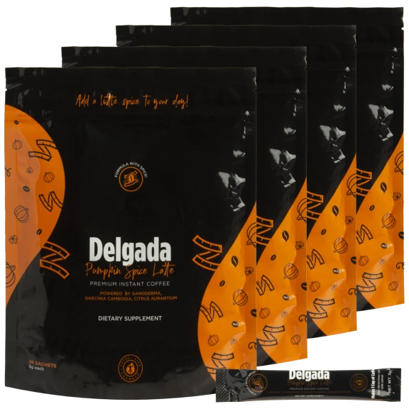 112-Pack: Delgada Pumpkin Spice Latte Instant Slimming Coffee