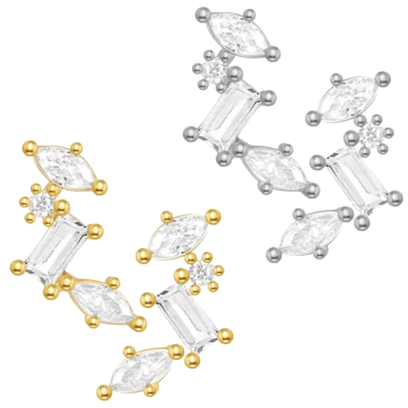 Hollywood Sensation Celestial Cubic Zirconia Stone Cluster Earrings