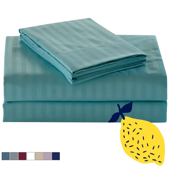 4-Piece: Noble House Embossed Striped Sheet Set