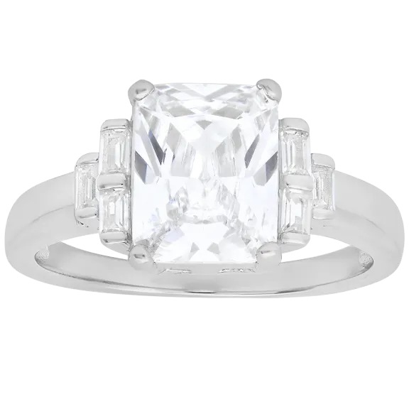 Kylie Harper Emerald & Baguette-Cut Cubic Zirconia Ring