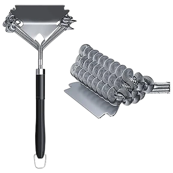 Hakol Bristle Free Grill Brush & Scraper With Hooks