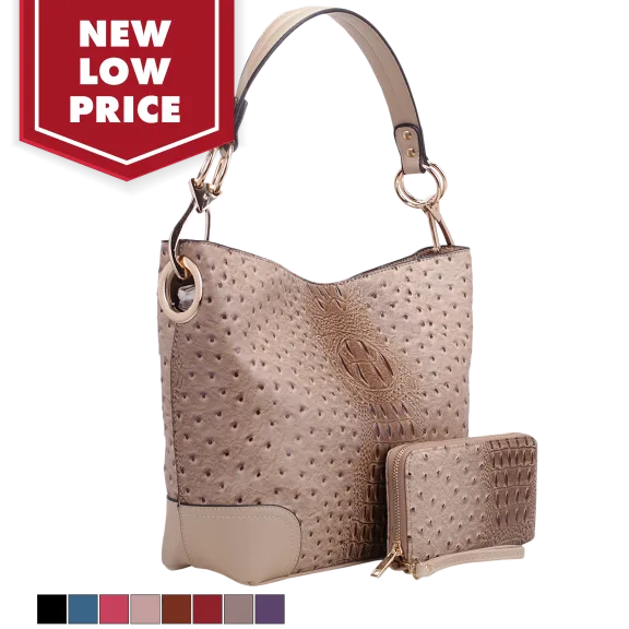 MKF Collection 2-Piece Wandy Vegan Leather Hobo & Wallet Set