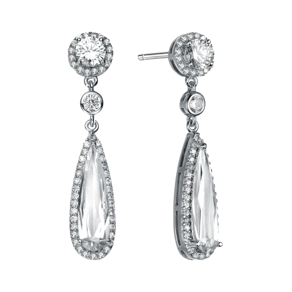 Megan Walford Lab Created Diamond Teardrop Earrings