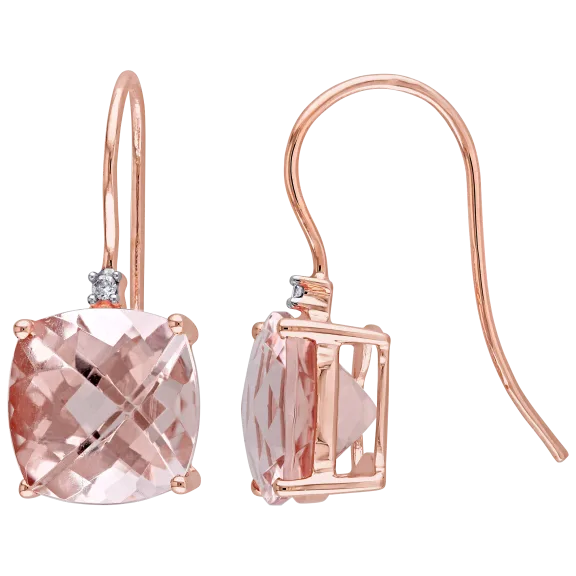 Golden NYC Jewelry Rose Gold Plated Morganite Drop Earrings