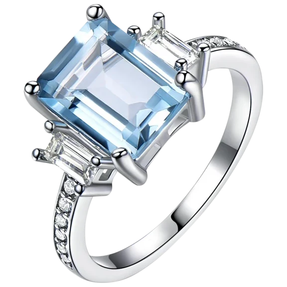 Tamborat 1.2 Carat TW Lab Created Blue Topaz Ring