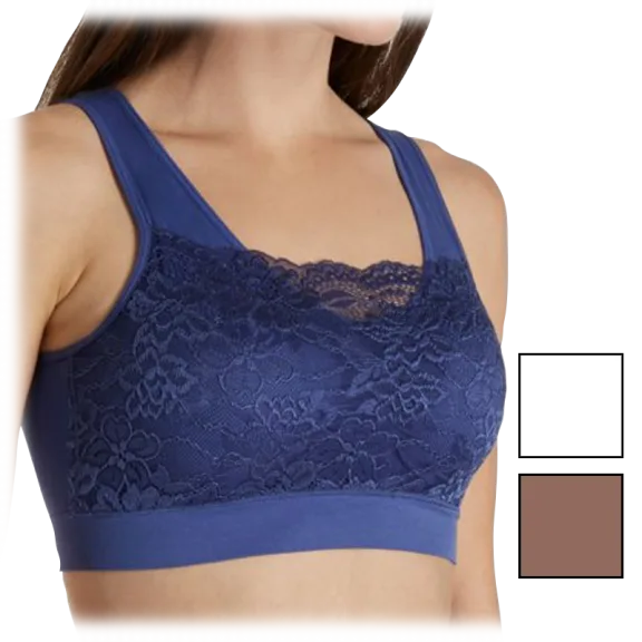 3-Pack: Rhonda Shear Seamless Bra with Lace Overlay