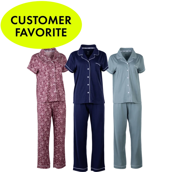 Born Notch Collar Pant & Short Sleeve Set