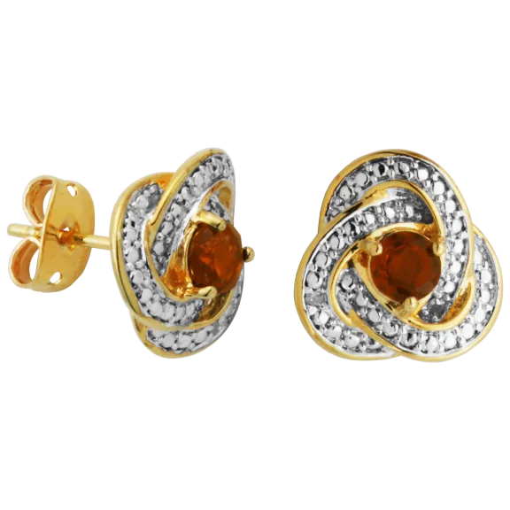 Morgan & Paige Adorable Morgan 14K Gold & Silver Plated Diamond Knot Earrings