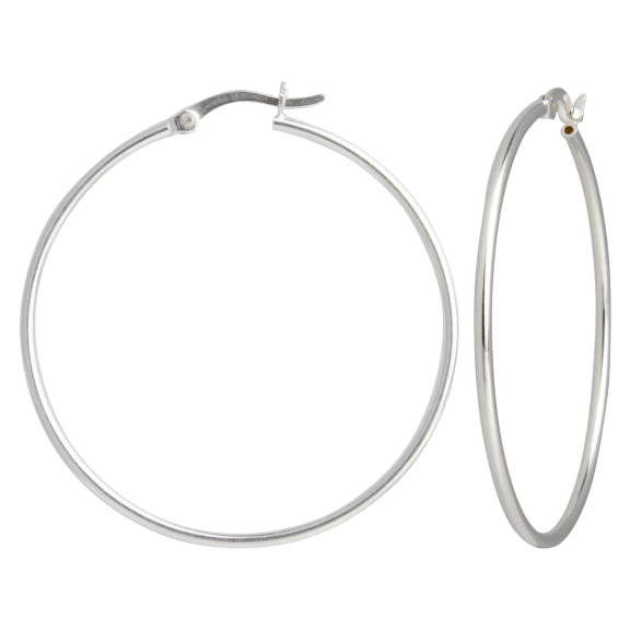 A&M Plain Sterling Silver Hoop Earrings
