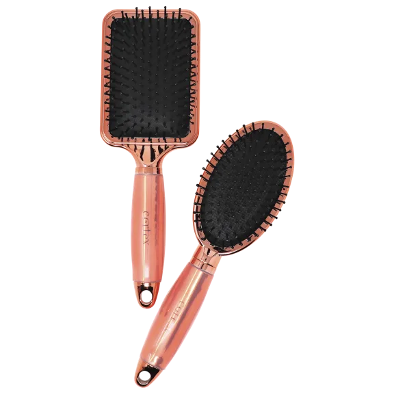 2-Pack: Cortex Beauty Rose Gold Paddle Vent Brush Set