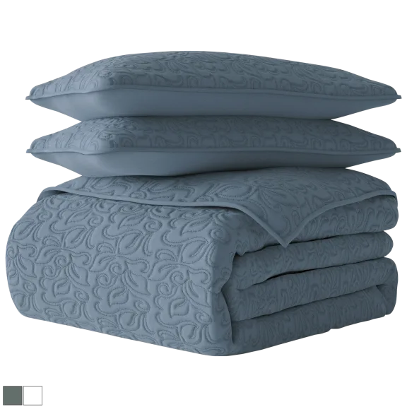 Cloth & Gable Floral Stitch Quilted Coverlet Set