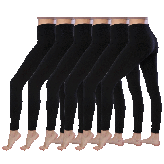6-Pack: Active Club Women's Fleece-Lined Base Layer Leggings
