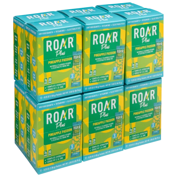 144-Pack: Roar Plus Vitamin & Electrolyte Drink Mix (Pineapple Passion)
