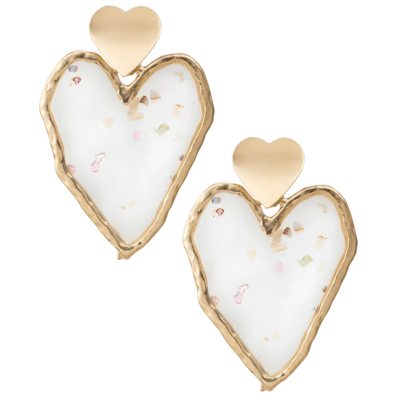 Heart Resin Drop Earrings