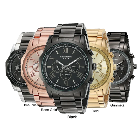 Akribos XXIV Men’s Swiss Quartz Multifunction Watches