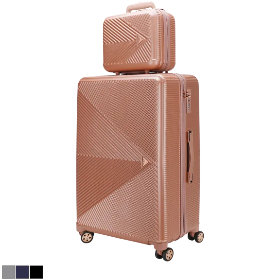 2-Piece: MKF Collection Felicity Carry-on Hardside Spinner and Cosmetic Case Set