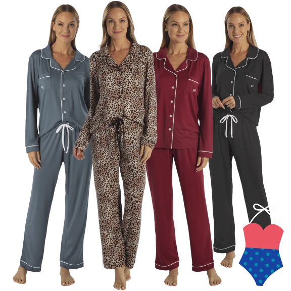 Born Long Sleeve Notch Collar & Pant Pajama Set