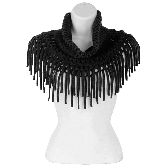 Britt's Knits Fringe Benefits Open Weave Infinity Scarf