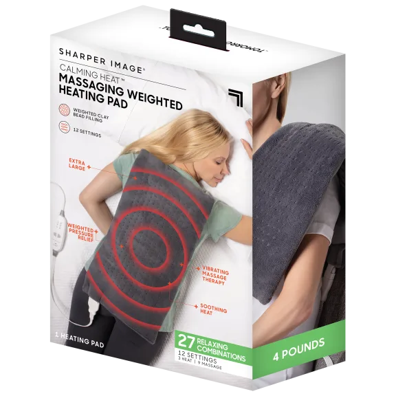 Sharper Image Calming Heat Deluxe Massaging Weighted Heating Pad