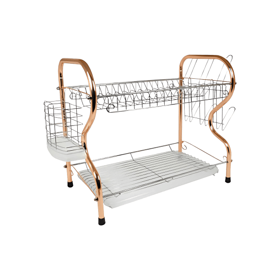 Better Chef Chrome Dish Rack with Copper Accents