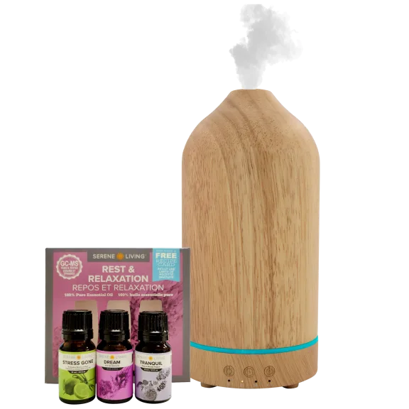 Nature's Remedy Ultrasonic Aromatherapy Diffuser with Serene Living Oils