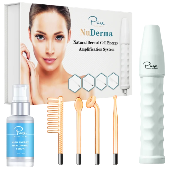 Pure Daily Care NuDerma Skin Wand and High Energy Hyaluronic Serum