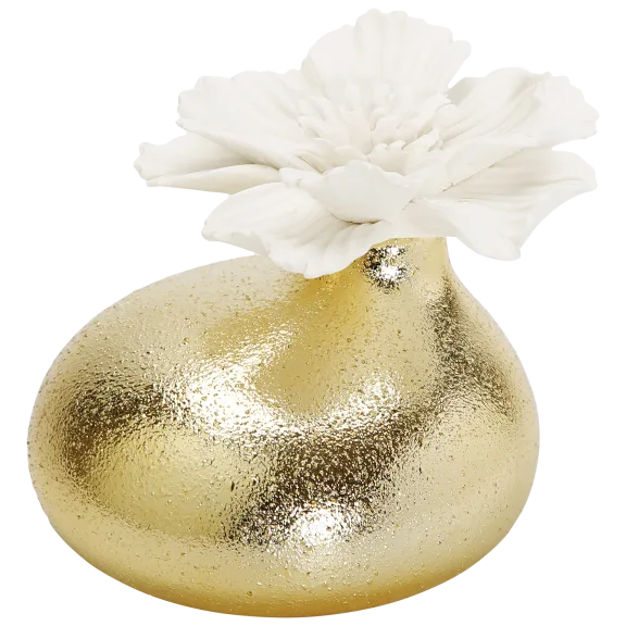Vivience Gold Diffuser Matte Finish with Dimensional White Flower