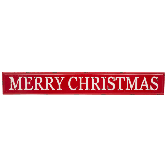 Glitzhome 45.75''L Enameled Metal "MERRY CHRISTMAS" Wall Sign