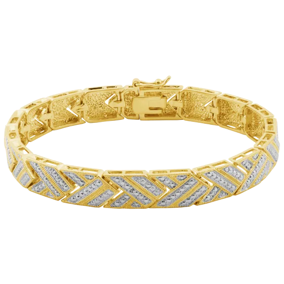 Morgan & Paige 14K Gold Diamond Chevron Bracelet