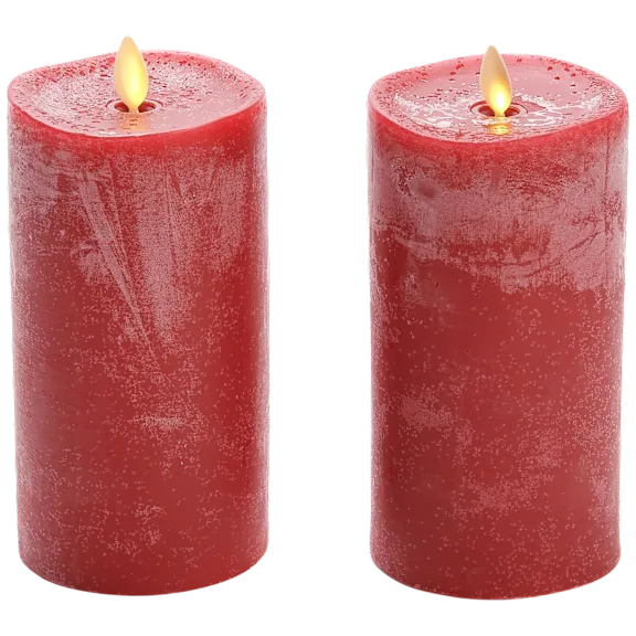 Paquete de 2: Velas Pilas Luminara sin llama de 6.5" con acabado tiza